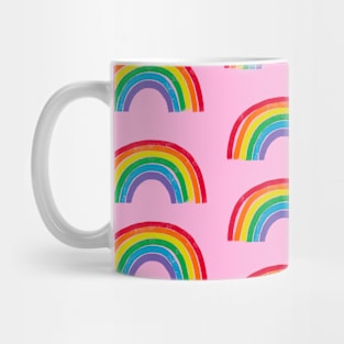 Rainbow Pattern on Pink Mug